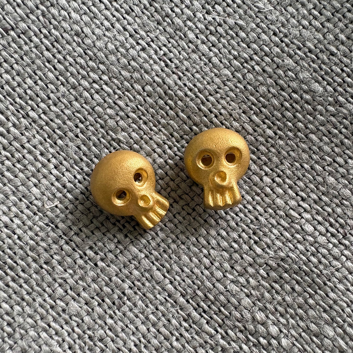 Skull Studs Matte 18ct Gold Vermeil Soremi Jewellery
