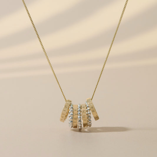 Personalised Slender Gold Hoop Pendant Necklace