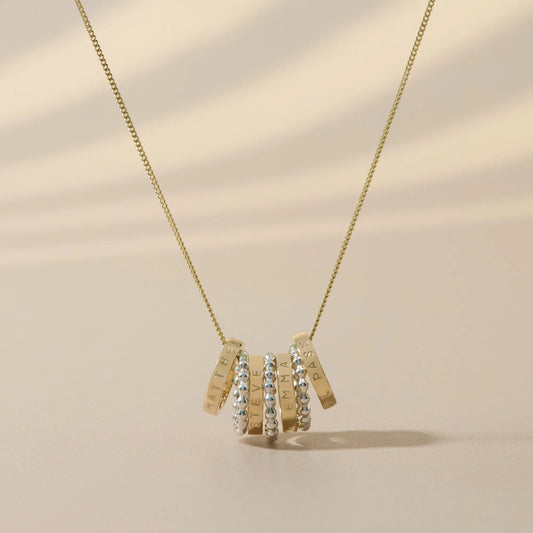 Personalised Slender Gold Hoop Pendant Necklace Soremi Jewellery