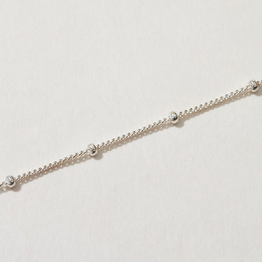 Minimalist Bead Chain Necklace Silver