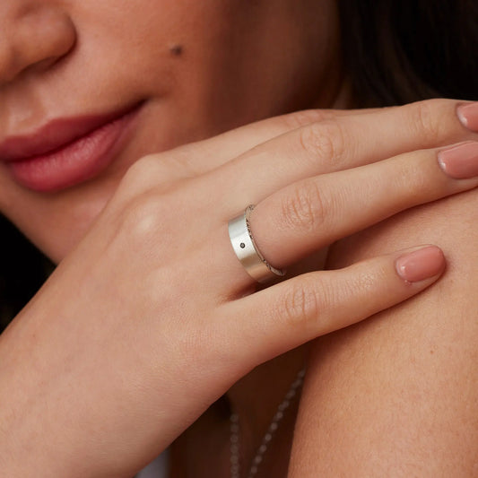 Chunky Personalised Silver Ring Unisex Soremi Jewellery