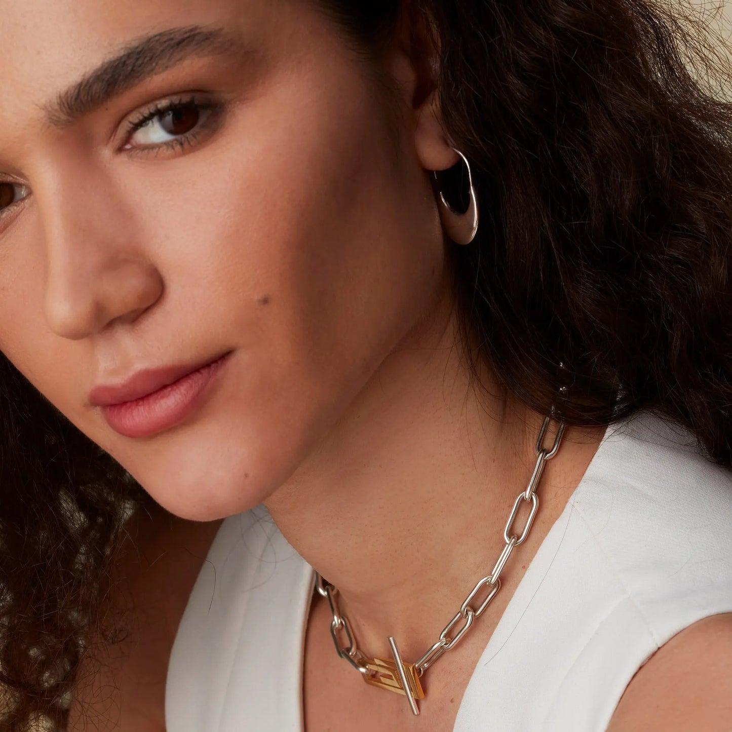 Paperclip Necklace Silver & Gold Vermeil Soremi Jewellery