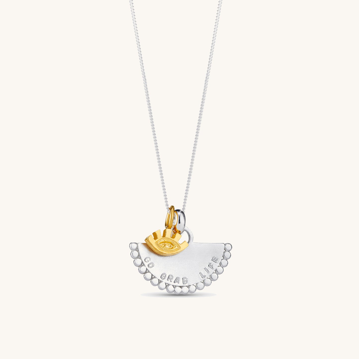 Evil Eye & Hamsa Charm Personalised Necklace Silver