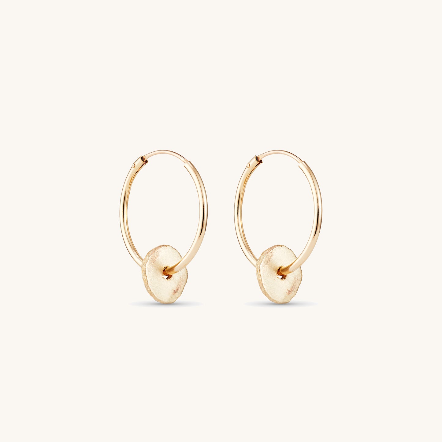 Solid 9ct Gold Nugget Hoop Earrings