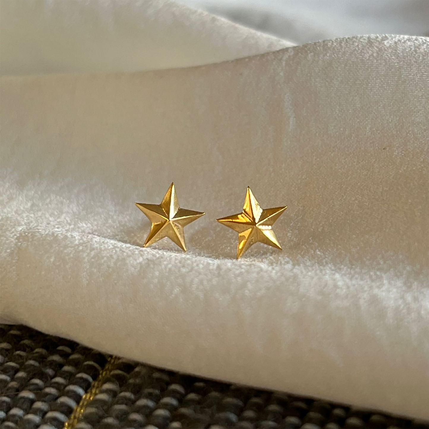 Star Stud Earrings Gold Vermeil