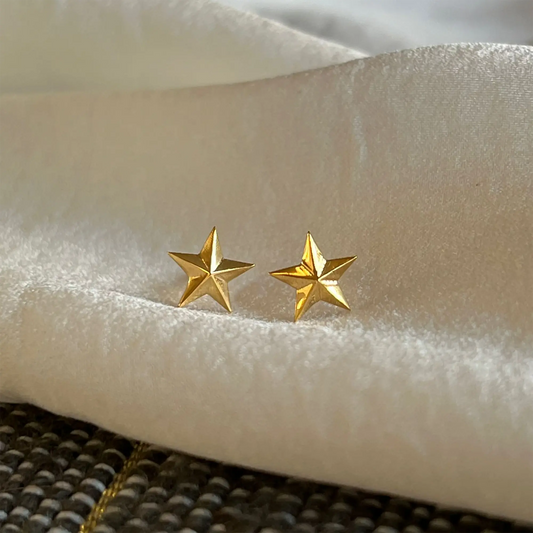 Star Stud Earrings Gold Vermeil Soremi Jewellery