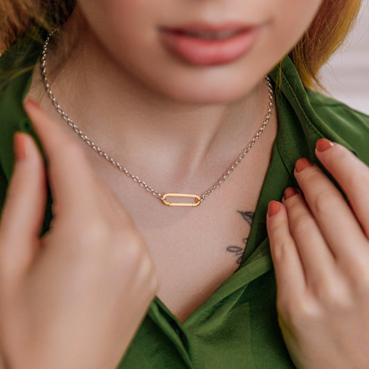 Silver & Gold Vermeil Link Necklace