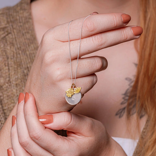 Evil Eye & Hamsa Nugget Charm Silver Necklace Soremi Jewellery