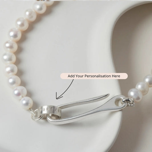 Japanese Fish Hook Necklace with Personalised Hoop