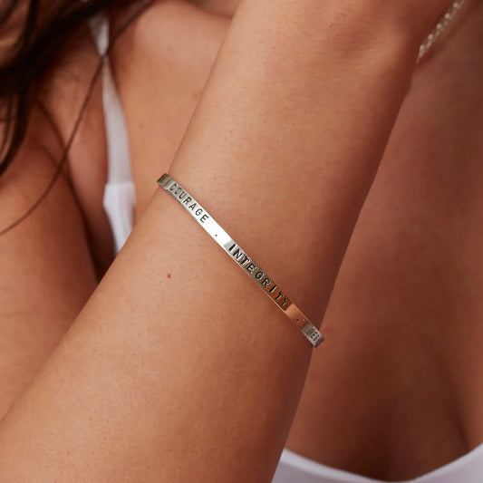 Personalised Sterling Silver Narrative Bangle Soremi Jewellery