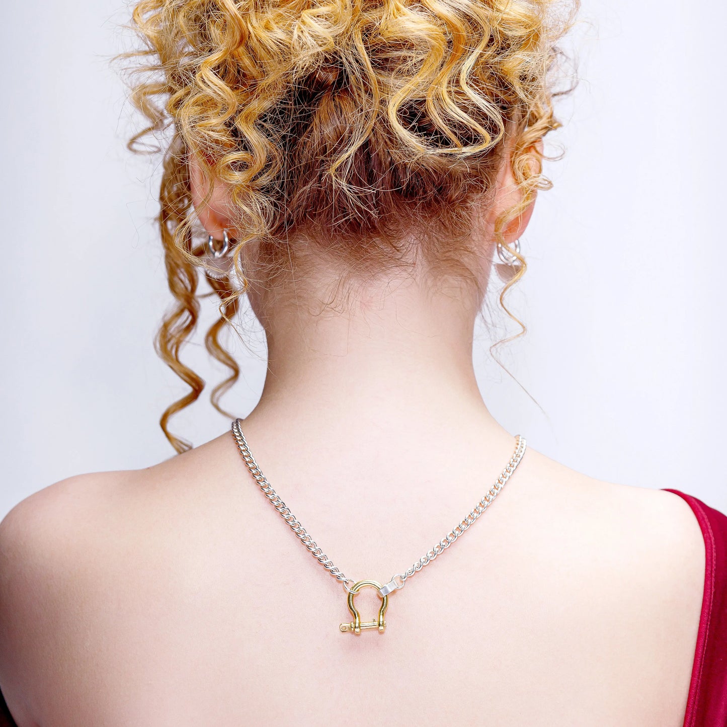 Personalised Large Gold Shackle Necklace Soremi Jewellery