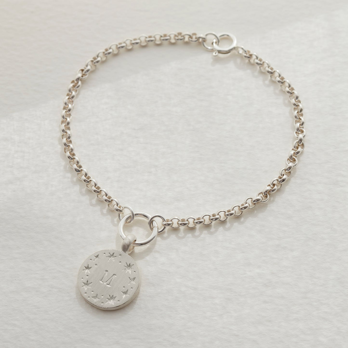 Reversible Zodiac & Initial Charm Bracelet in Sterling Silver