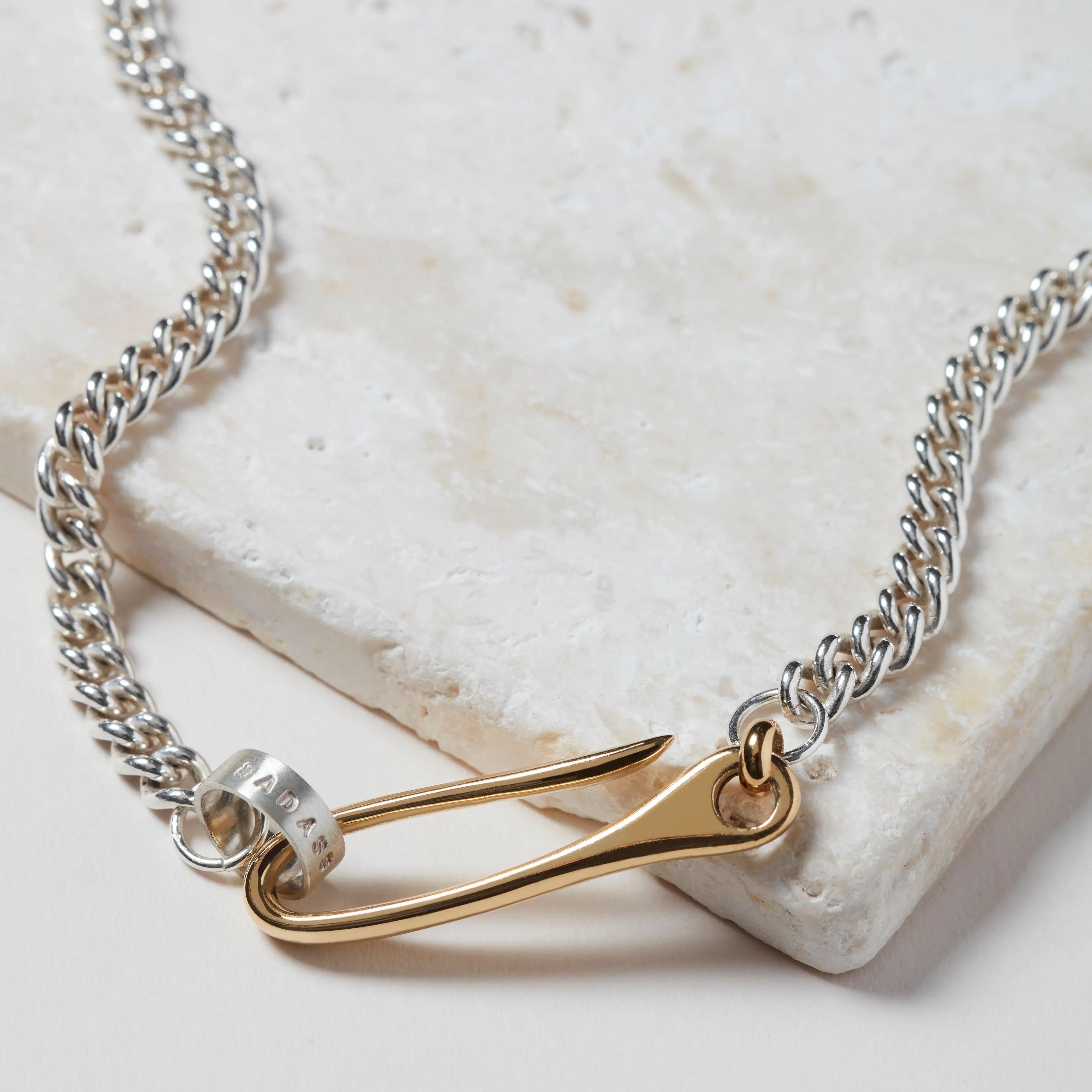 Personalised Sterling Silver Hook Necklace with Chunky Chain