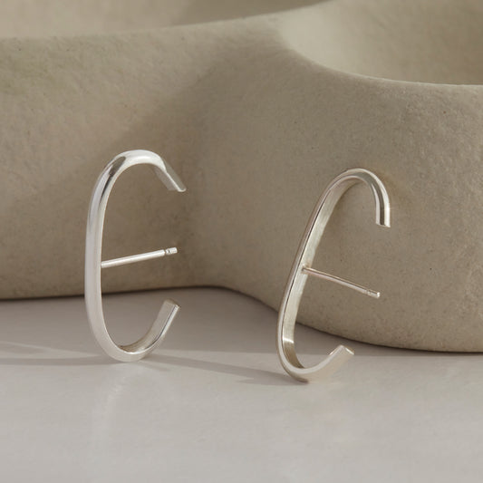 A pair of our sterling silver cuff earrings.