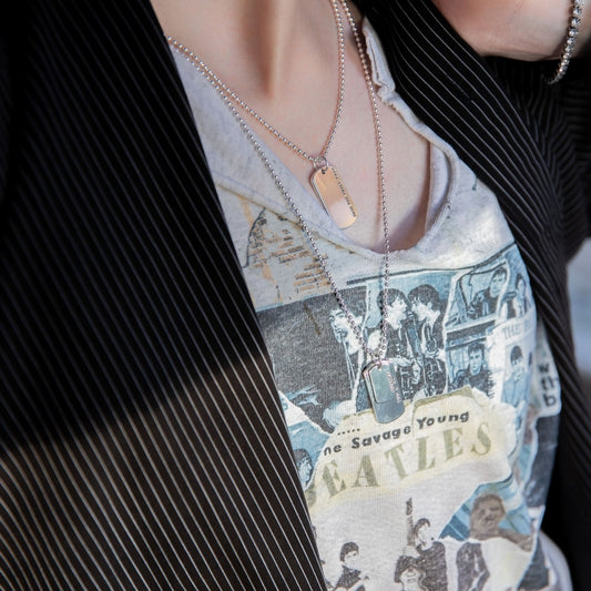 Double Dog Tag Necklace Silver