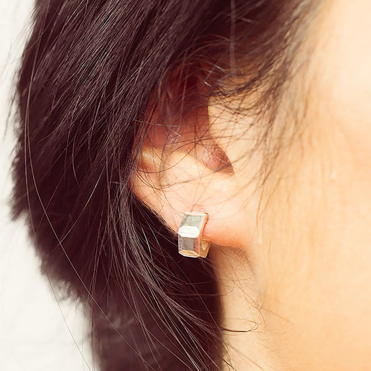 Silver Nut Hoop Earrings Soremi Jewellery