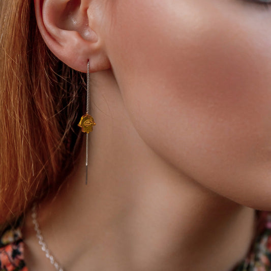Sterling Silver Evil Eye & Hamsa Thread Earrings