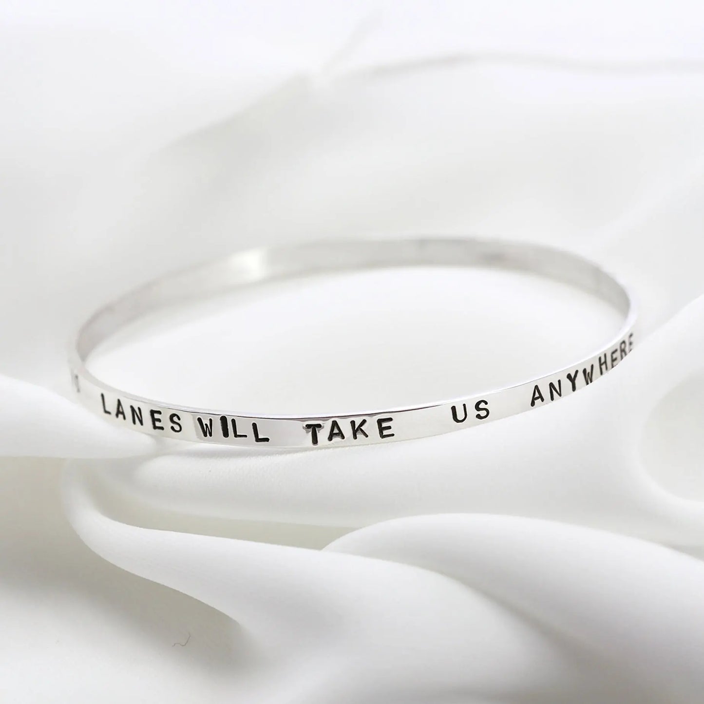Personalised Sterling Silver Narrative Bangle Soremi Jewellery