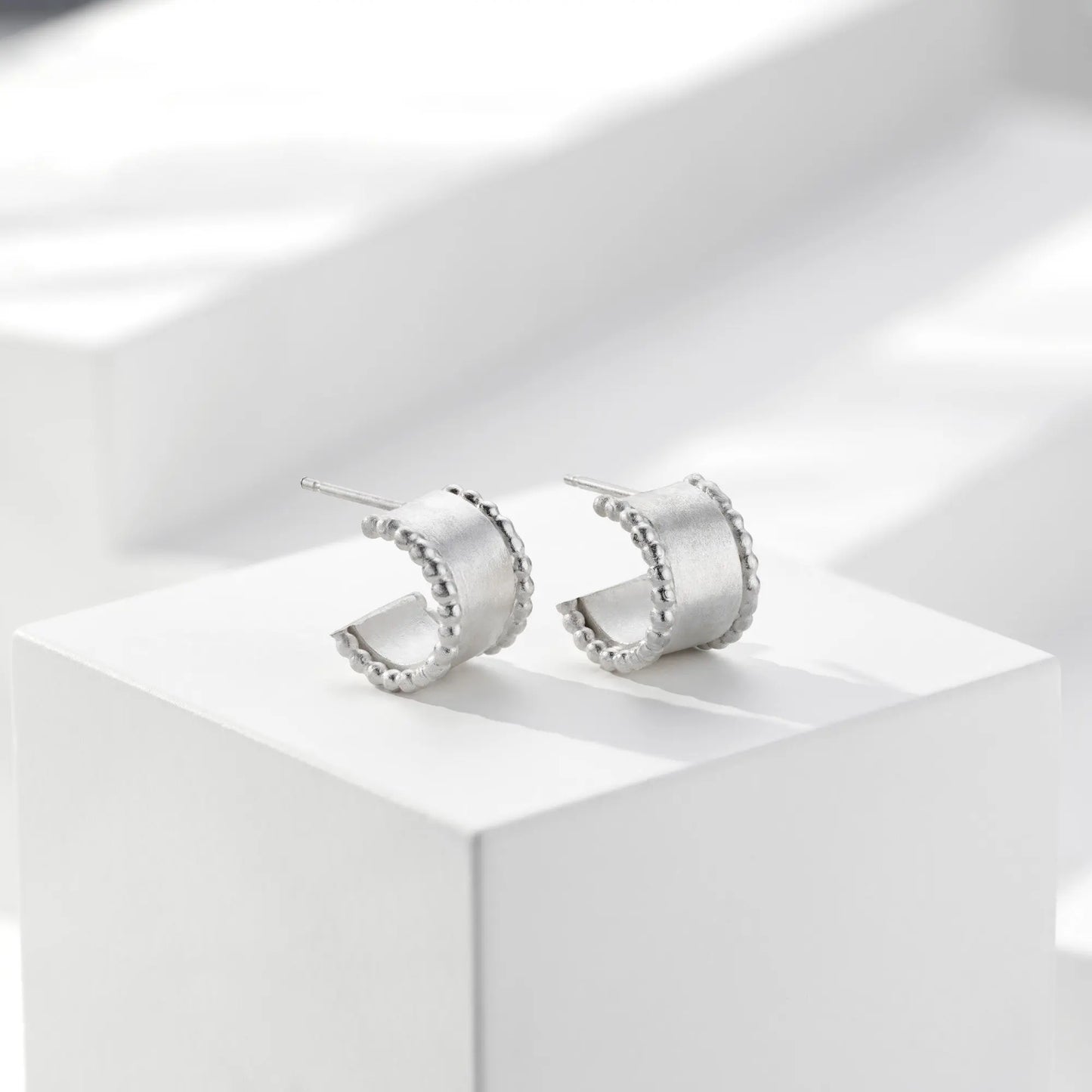 Sterling Silver Bobble Hoop Earrings Soremi Jewellery