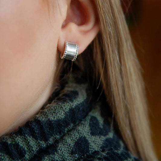 Sterling Silver Bobble Hoop Earrings Soremi Jewellery