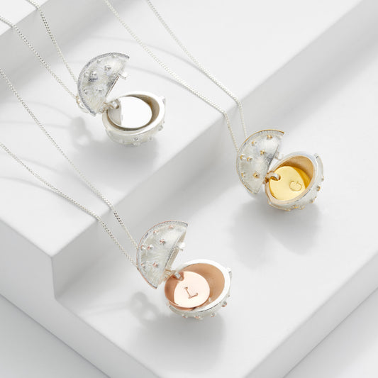 Personalised Interstellar Star Locket Necklace Silver