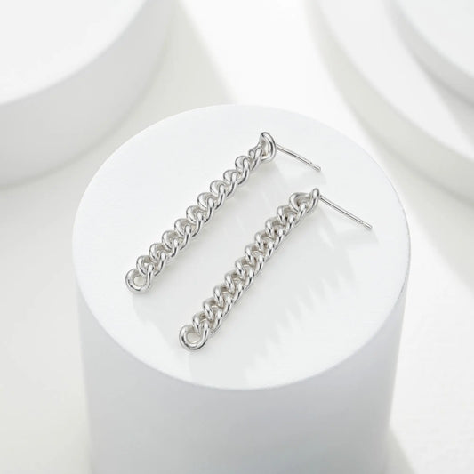 Silver Chain Earrings Soremi Jewellery