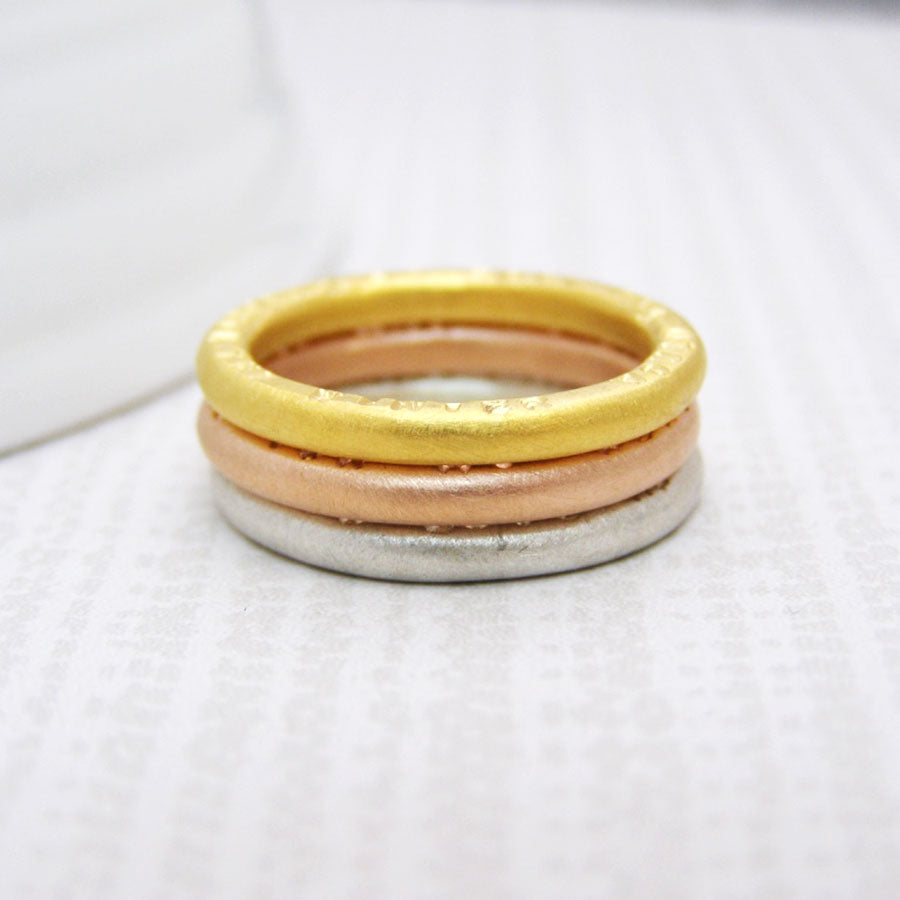 Personalised 9ct Gold Stacking Rings - Soremi Jewellery