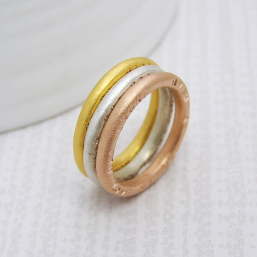 Personalised 9ct Gold Stacking Rings - Soremi Jewellery