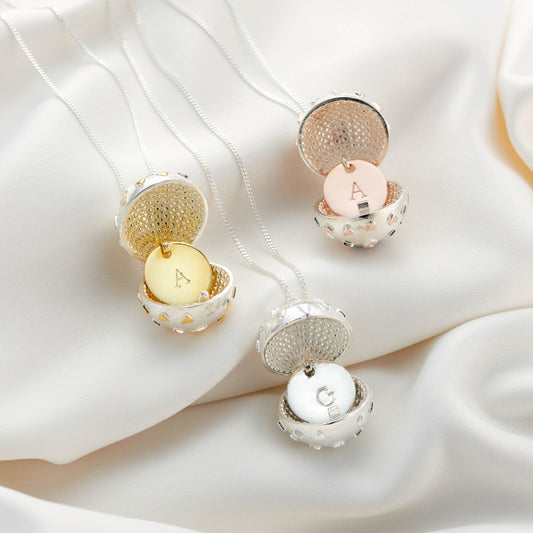 Personalised Winged Heart Locket Necklace