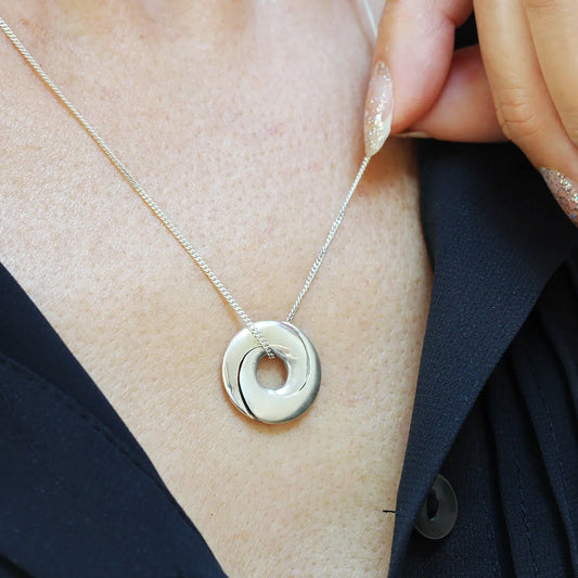 Personalised Interlinking Hoops Mobius Necklace Soremi Jewellery