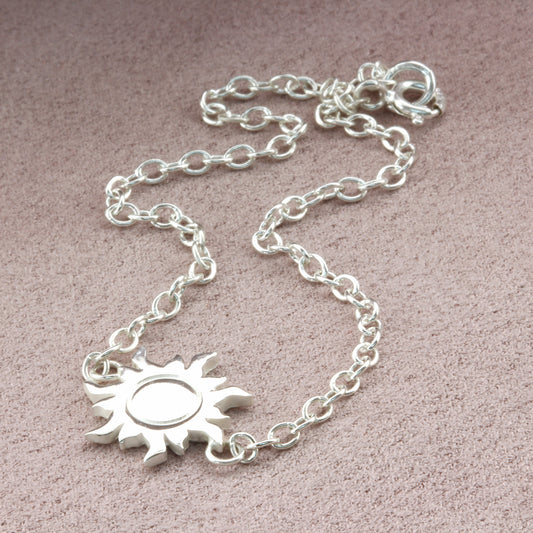 Sun Bracelet in Sterling Silver with handmade sun charm