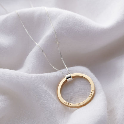 Personalised Large 9ct Yellow Gold Full Circle Necklace