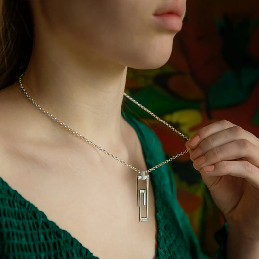 Personalised Silver Paperclip Necklace Soremi Jewellery