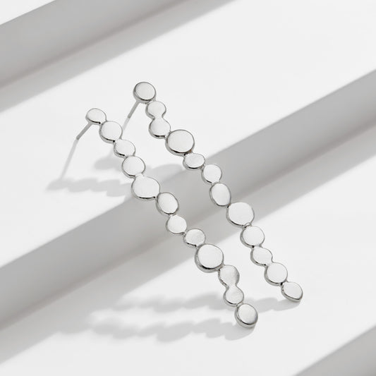 Sterling Silver Nugget Drop Earrings