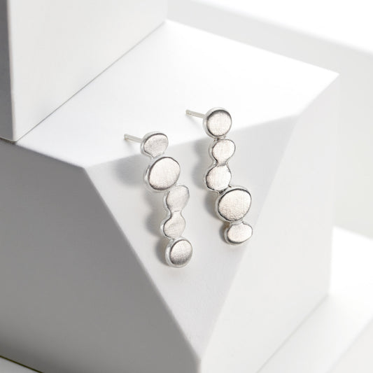 Silver Nugget Earrings - Medium