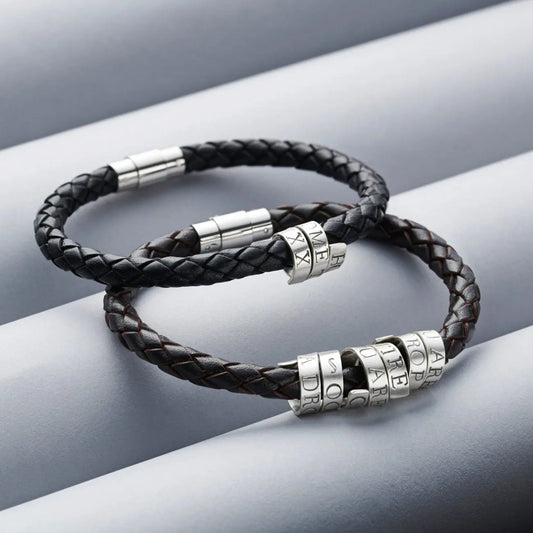 Personalised Mens Silver Scroll Bracelet Soremi Jewellery