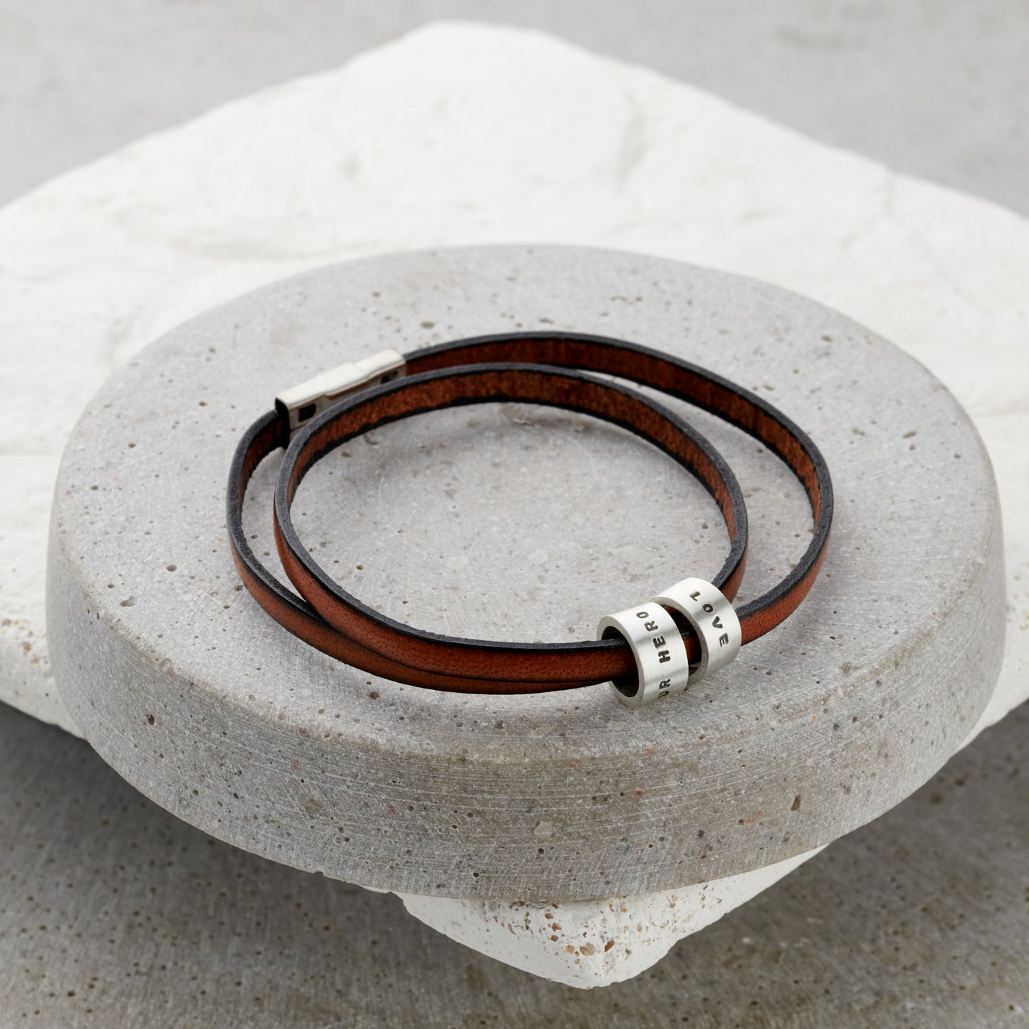 Personalised Italian Leather Hoop Bracelet