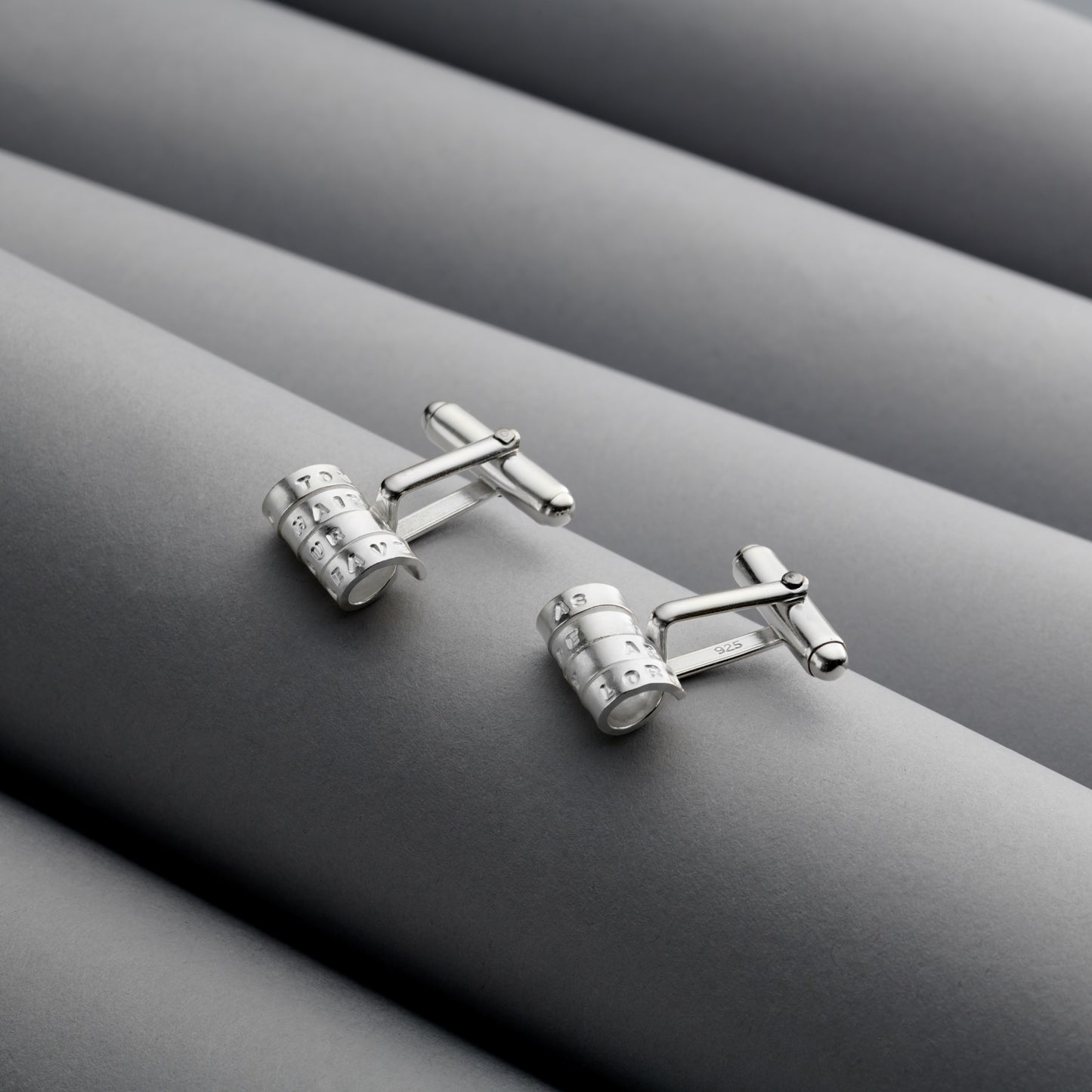 Silver Personalised Scroll Cufflinks