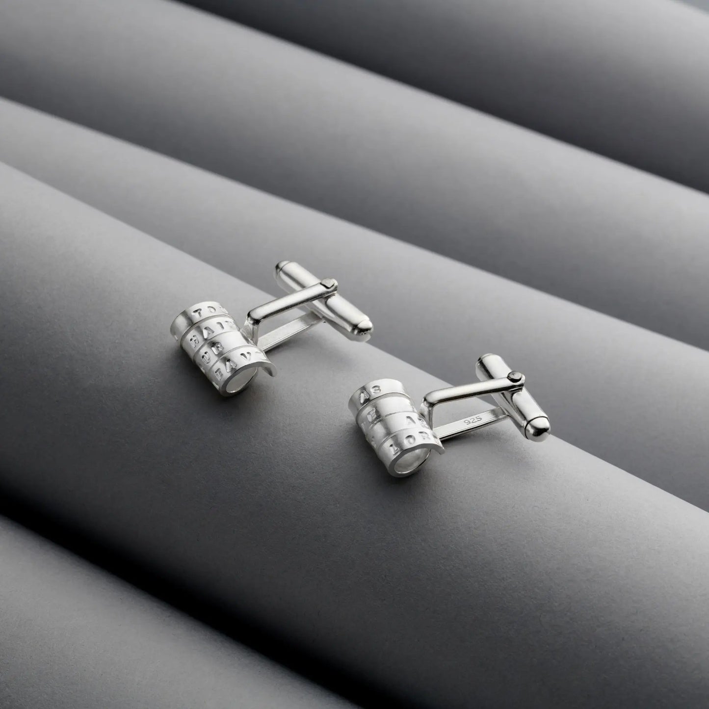 Silver Personalised Scroll Cufflinks Soremi Jewellery