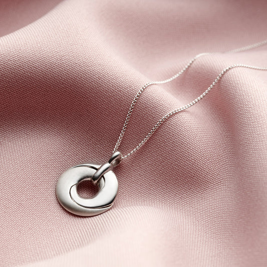 Personalised Silver Mobius Locket Necklace