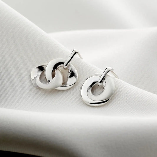 Mobius Infinity Personalised Silver Earrings Soremi Jewellery