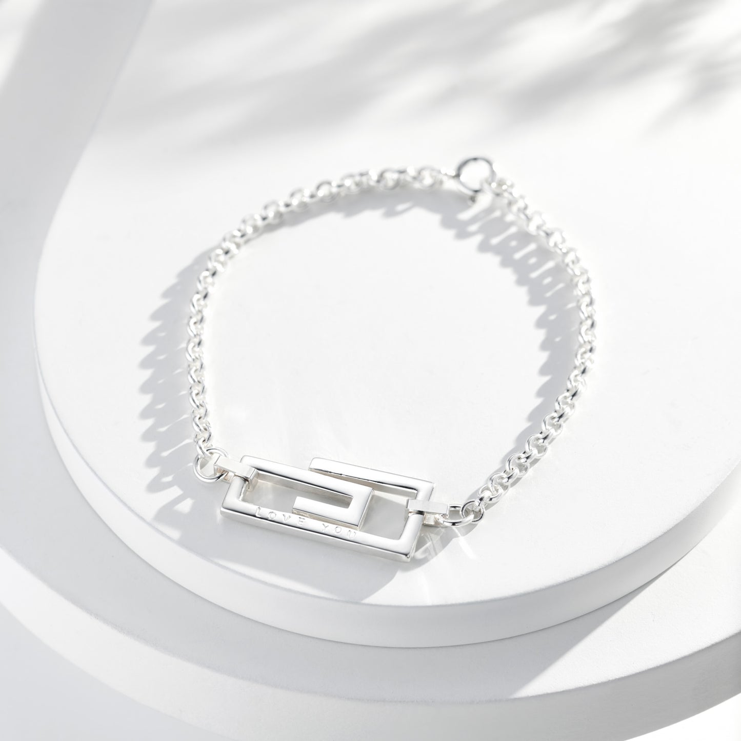Personalised Silver paperclip Bracelet