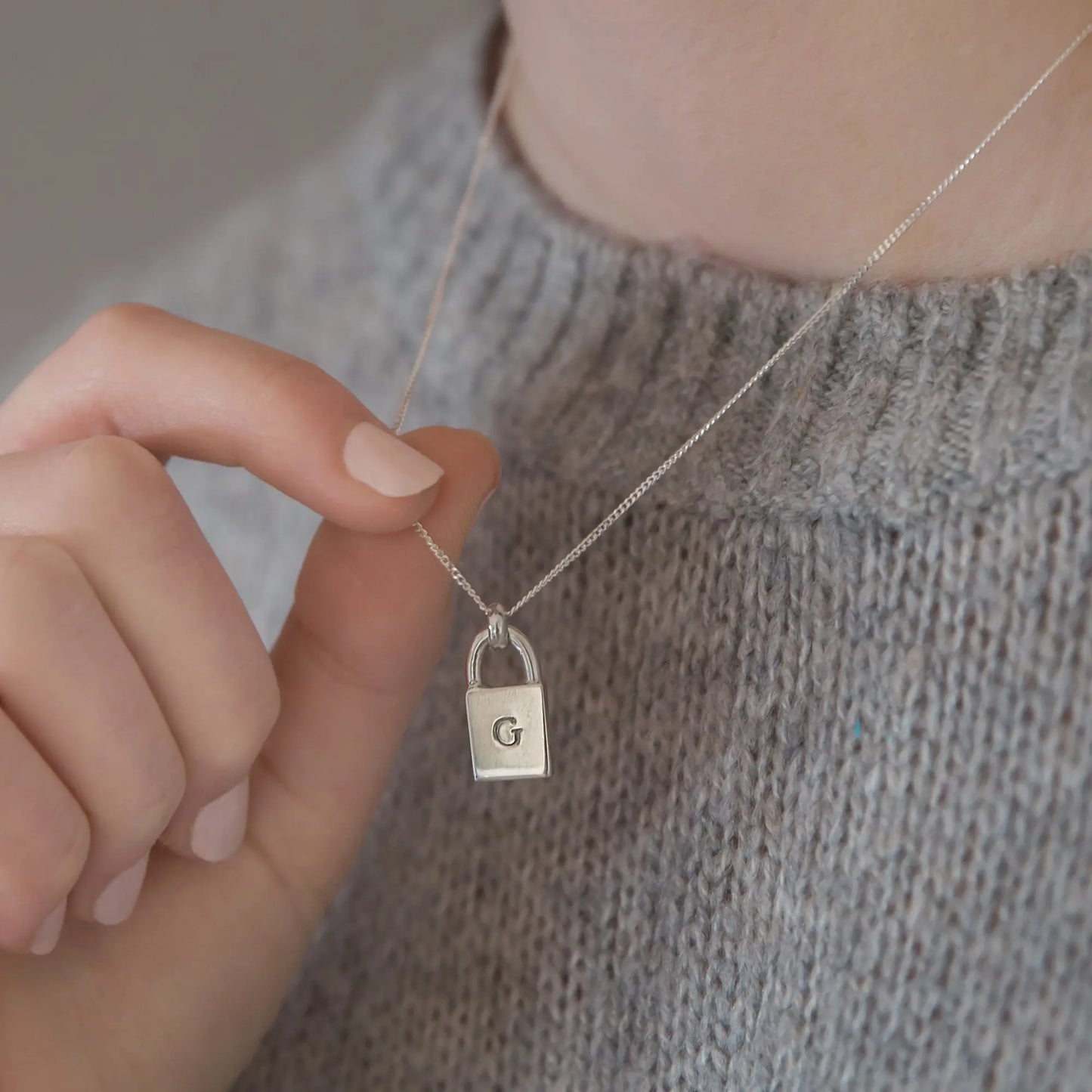 Personalised Initial Padlock Necklace Soremi Jewellery