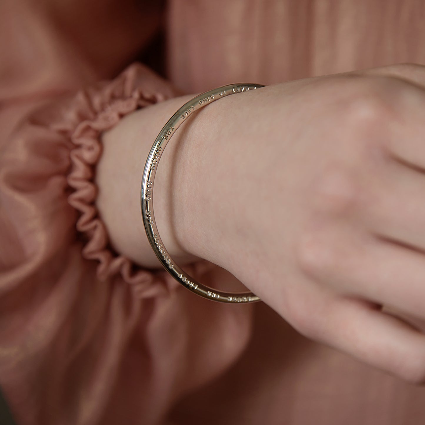 Classic Personalised Sterling Silver Chunky Bangle