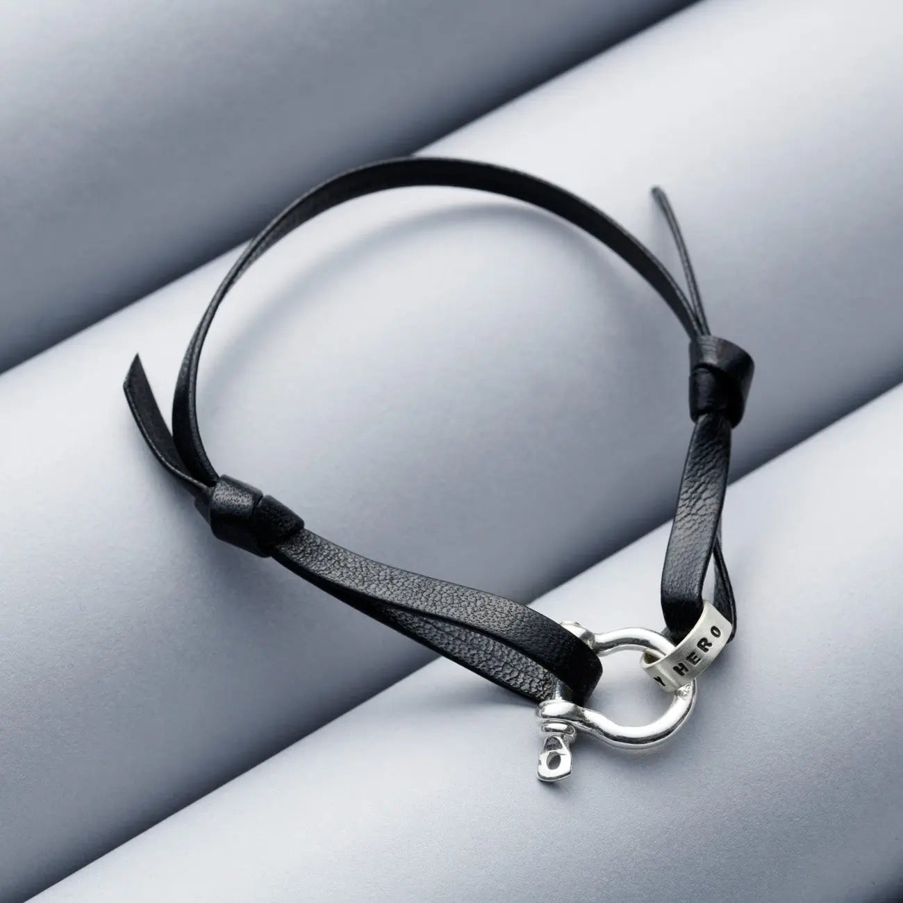 Personalised Shackle Nappa Leather Bracelet Soremi Jewellery