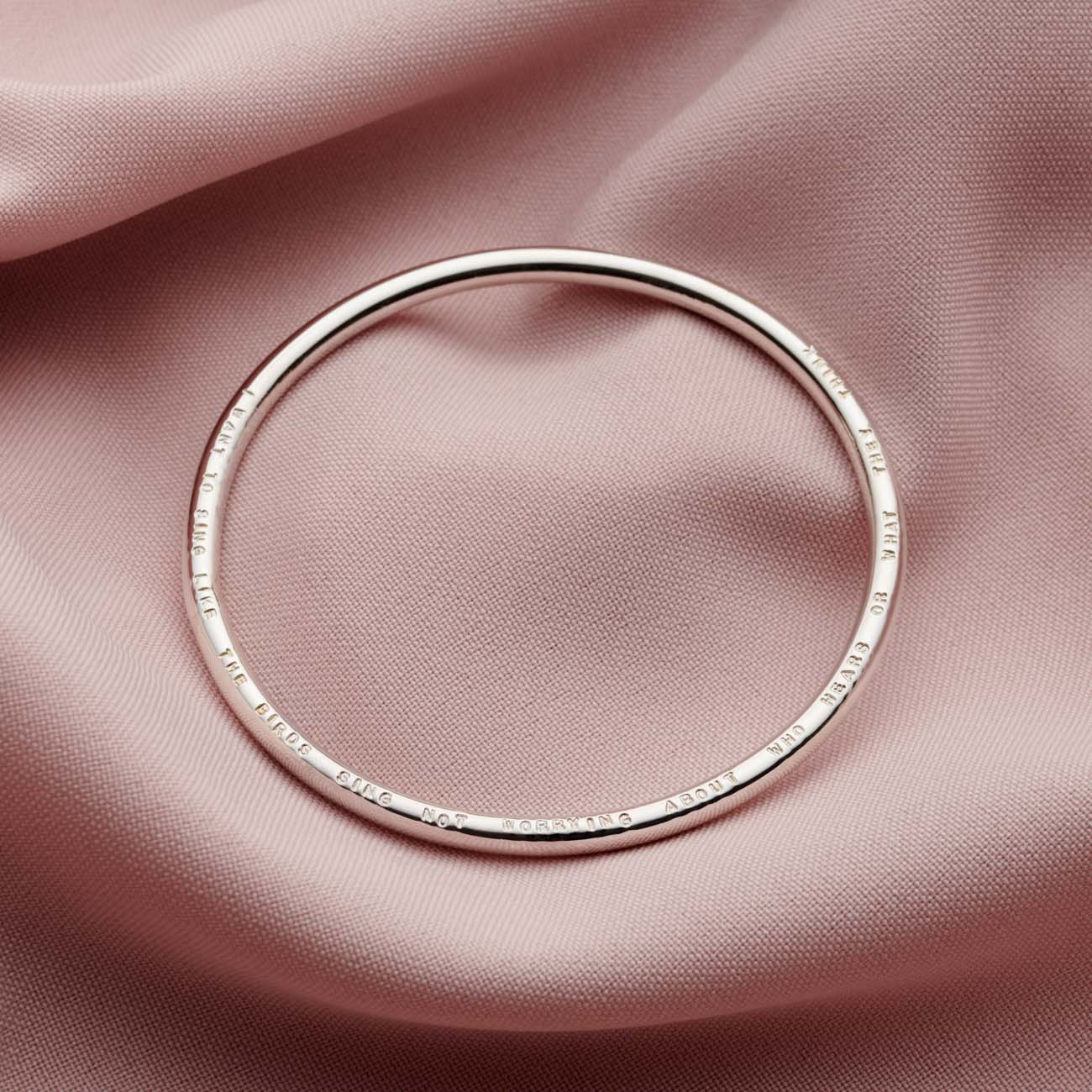 Classic Personalised Sterling Silver Chunky Bangle