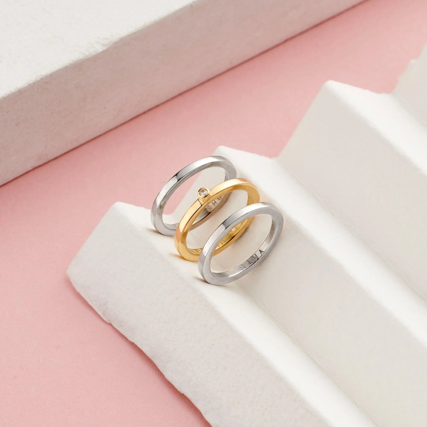 Personalised 9ct Gold Stacking Ring Soremi Jewellery