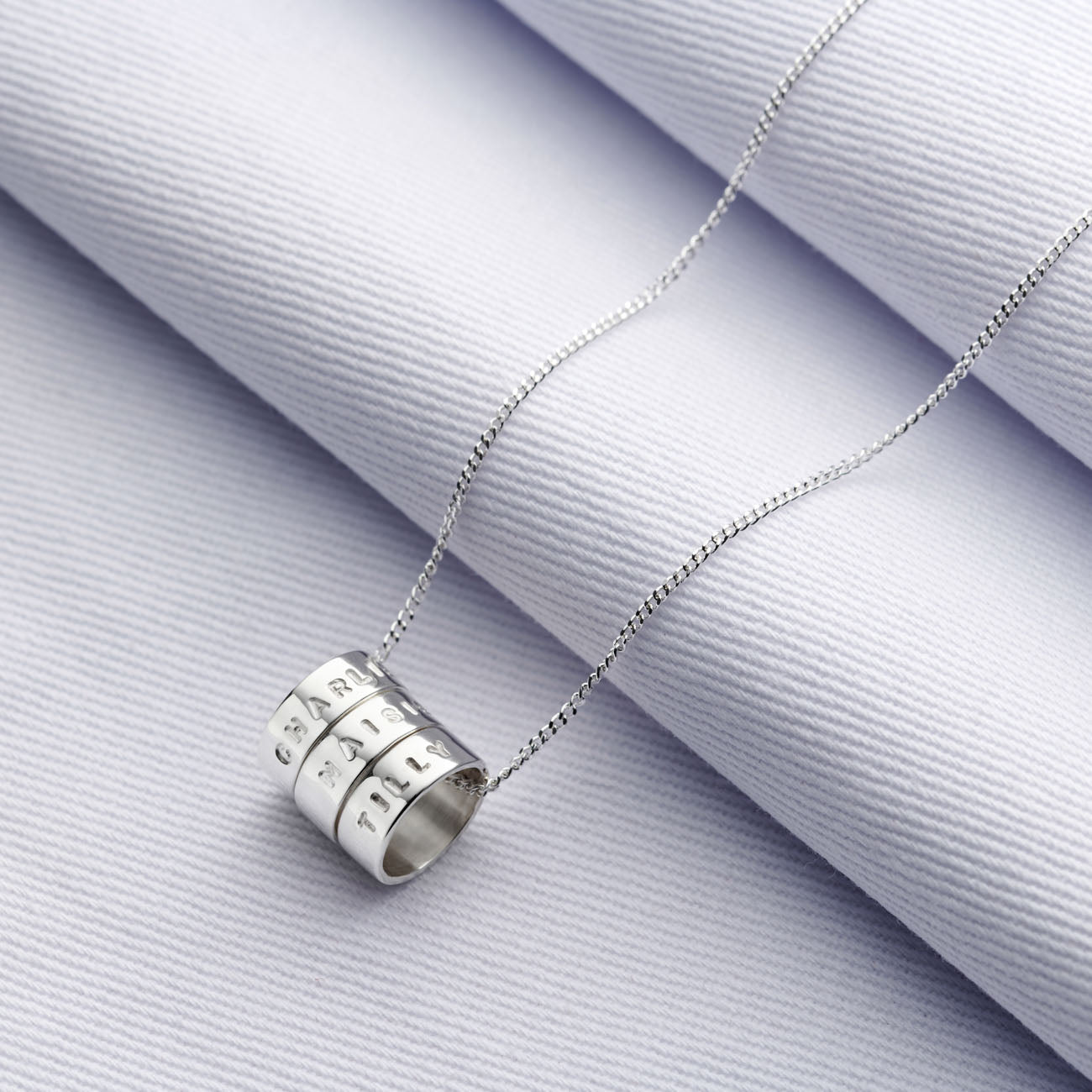 Personalised Silver Hoops Necklace