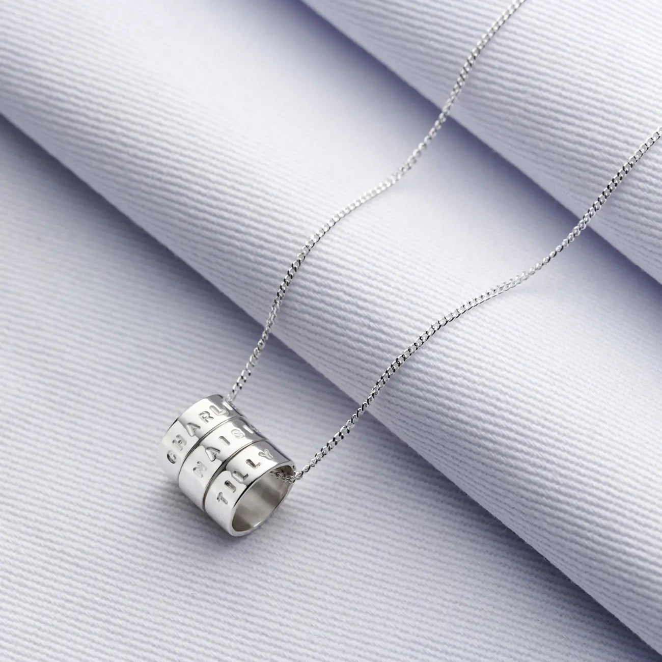 Personalised Silver Hoops Necklace Soremi Jewellery