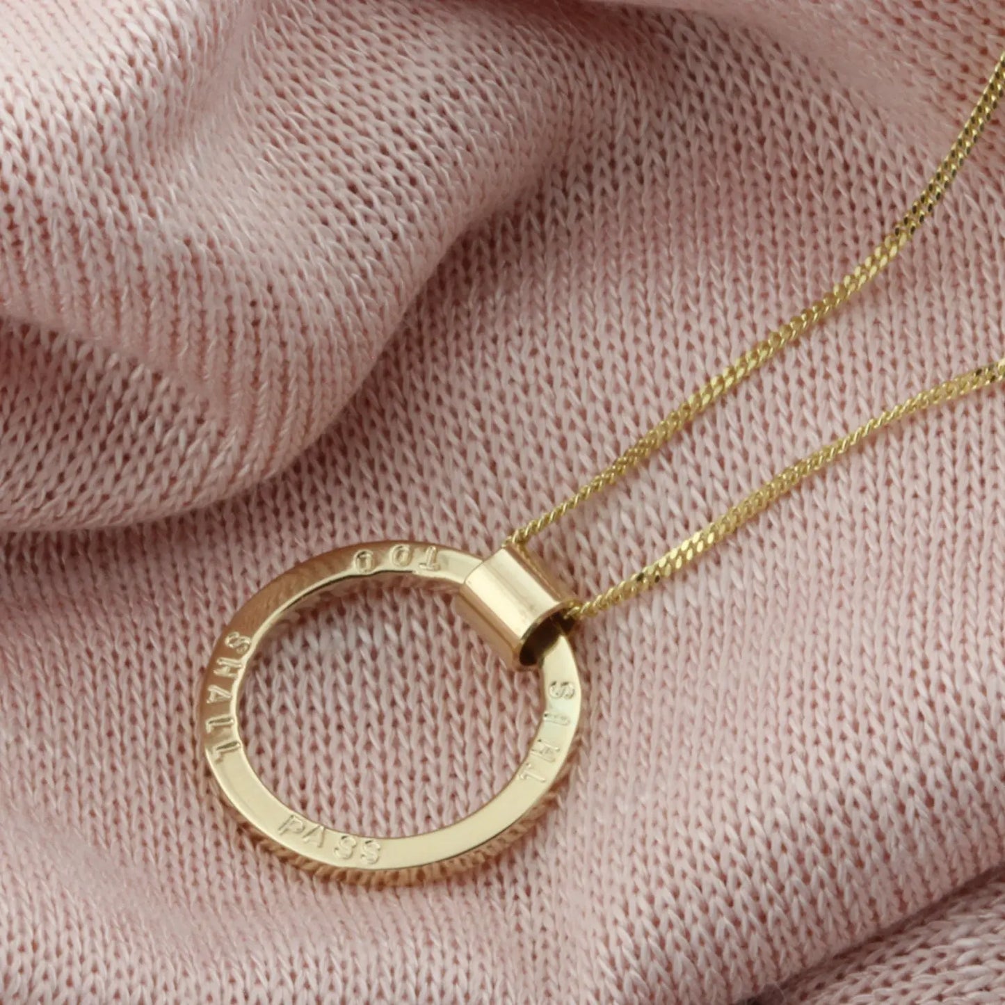 Personalised 9ct Yellow Gold Circle Necklace Soremi Jewellery
